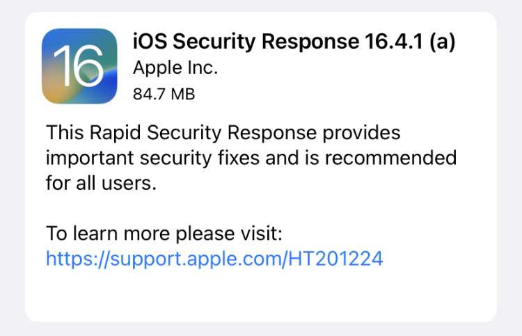 Apple Rapid Security Response