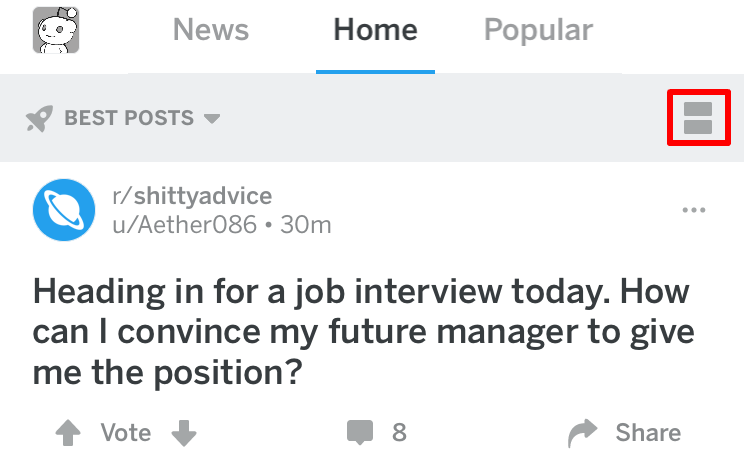 Change View Reddit Change View