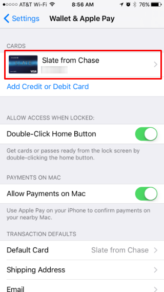 How to remove a credit or debit card from Apple Pay.