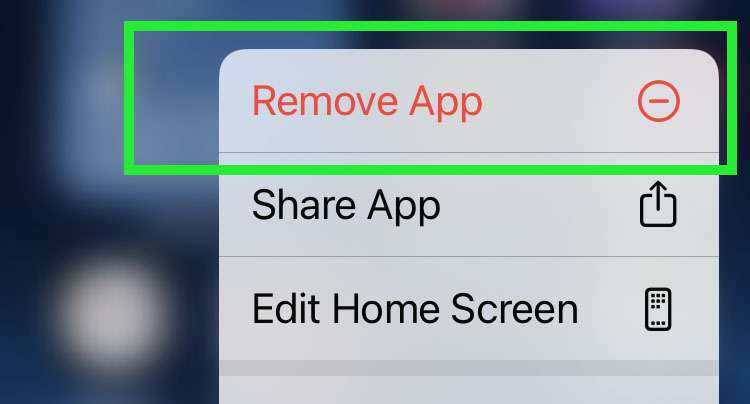Remove app iOS