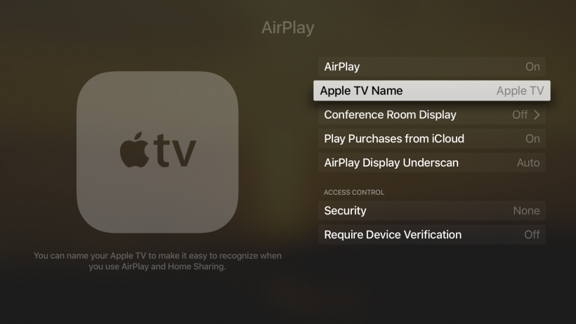Network name Apple TV Network name Apple TV