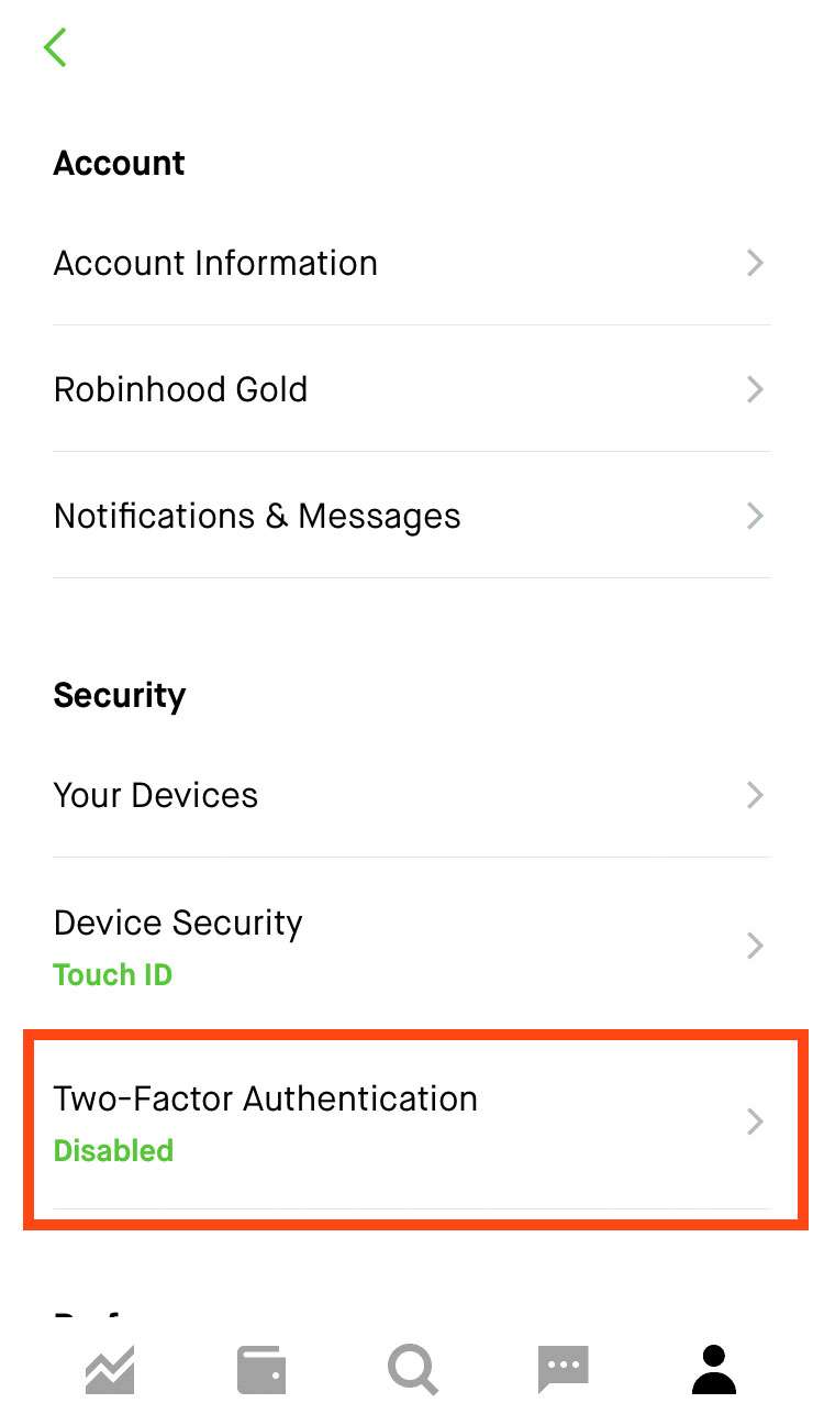 Robinhood 2FA security 4