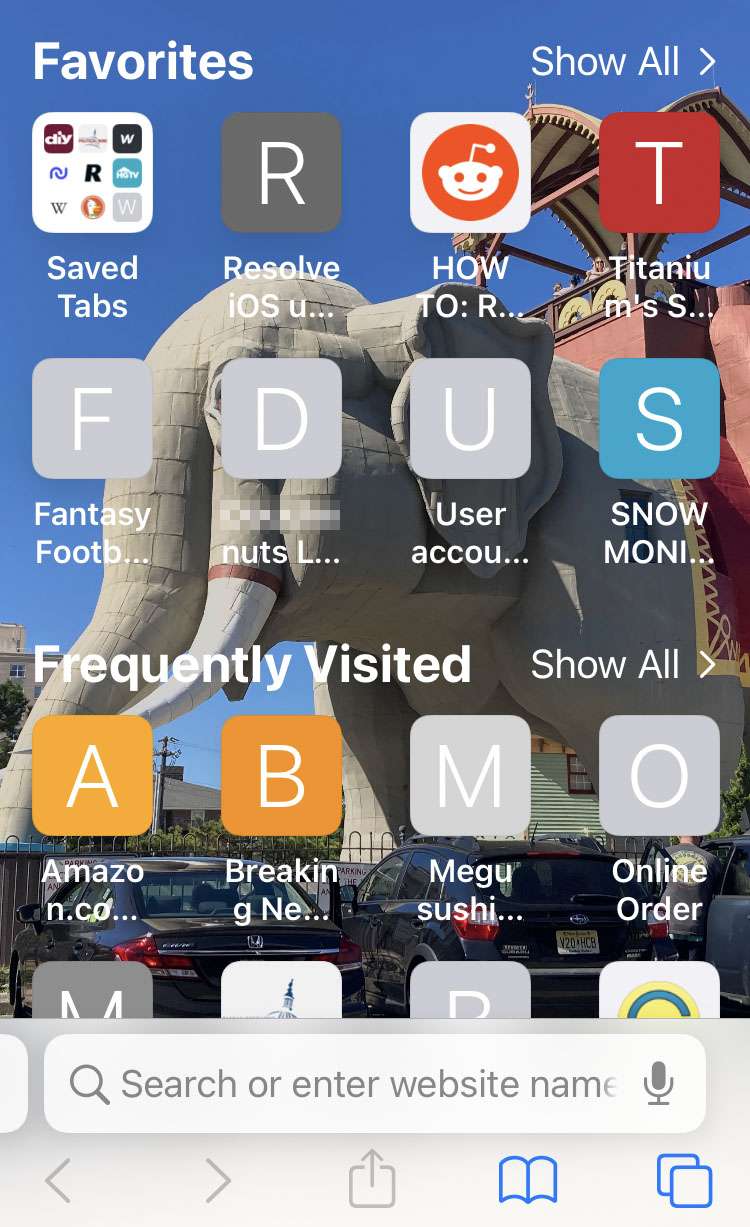 Safari custom background