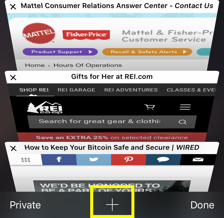 Safari tabs add Safari tabs add