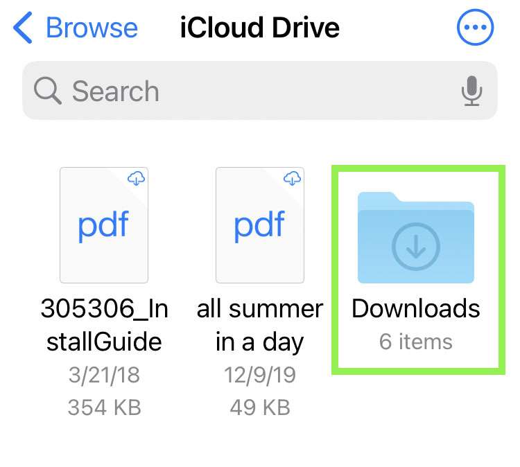 Files app Downloads 2