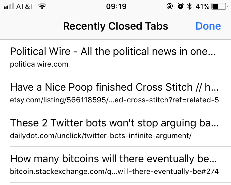 Safari Recently Closed Tabs