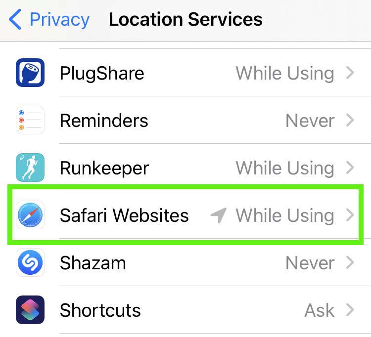 safari data location