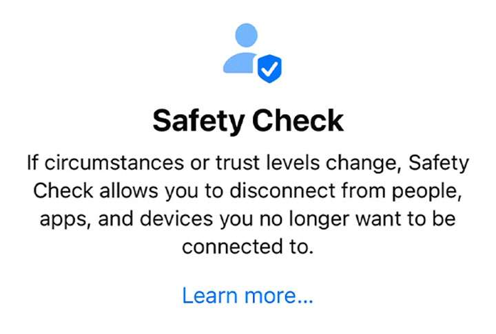 iCloud Safety Check