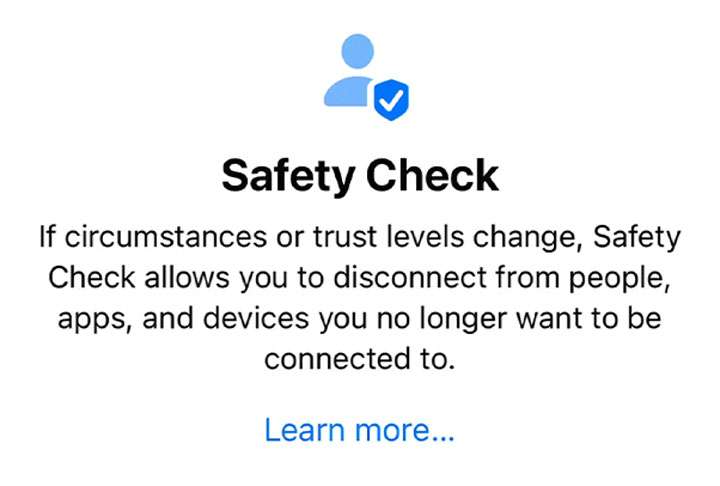 iCloud Safety Check iCloud Safety Check