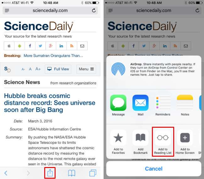 How to save a web page on your iPhone.