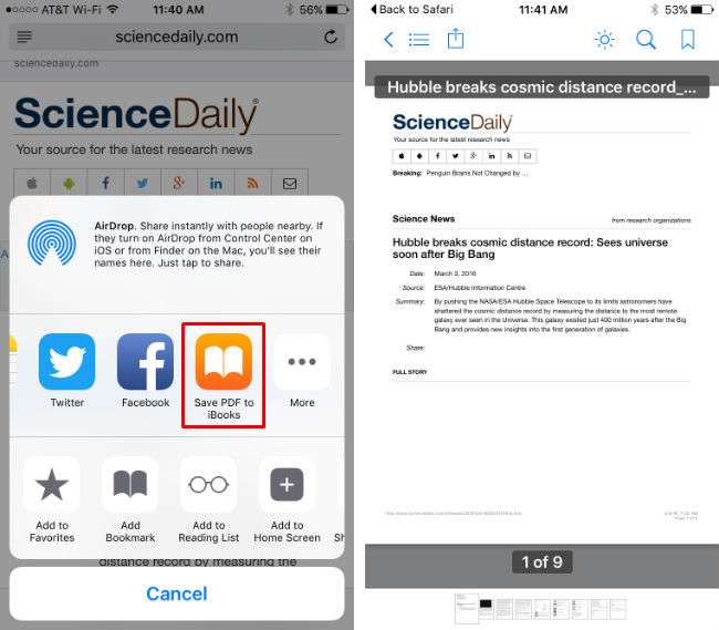 How to save a web page on your iPhone.
