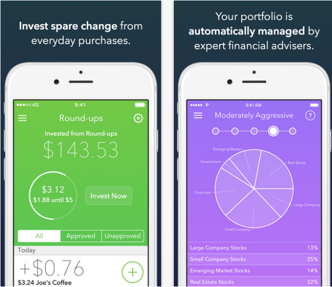 Acorns helps you save by investing your spare change.