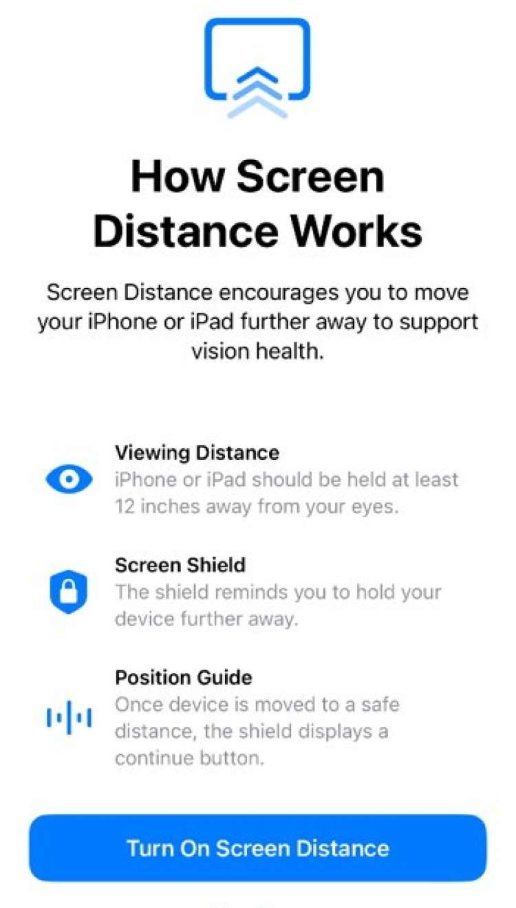 Screen Distance iOS