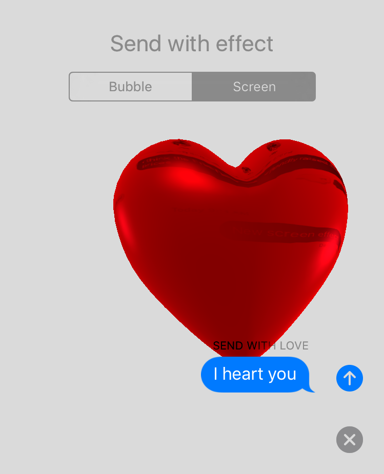 How do you send a floating heart on iPhone?