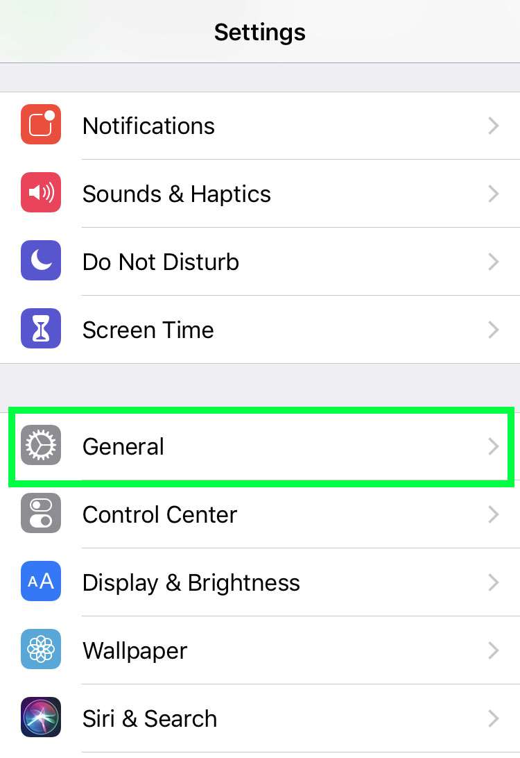 Settings iOS