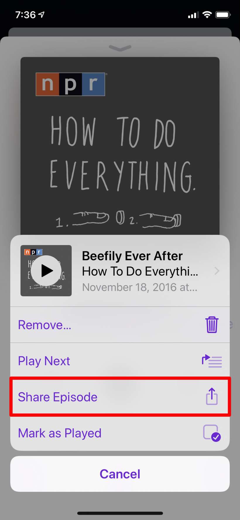 How to share podcasts on iPhone and iPad.