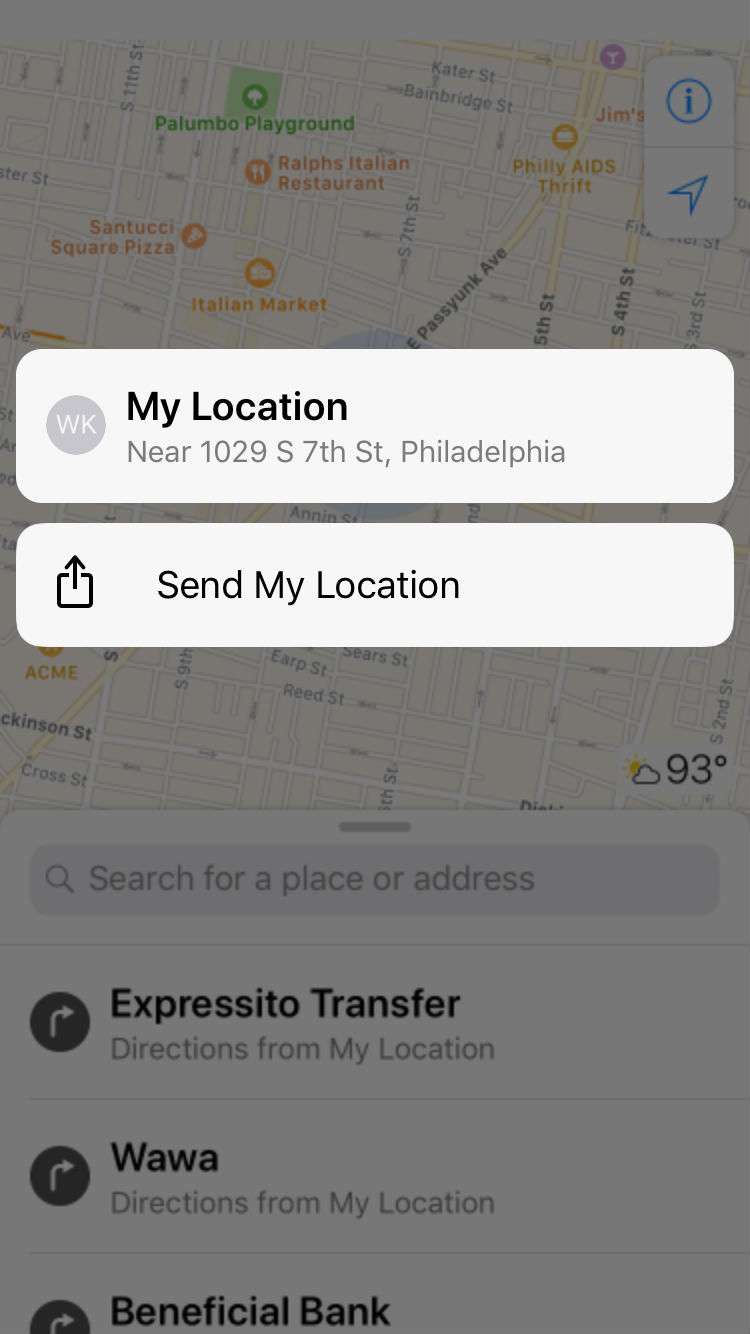 Share Location Apple Maps