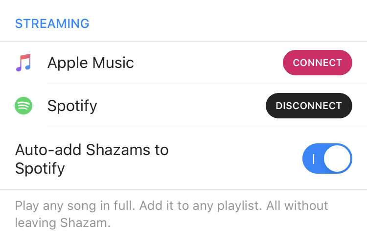 Shazam linked to Spotify