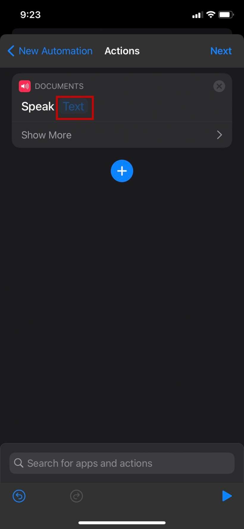 Choose Text iPhone Shortcuts