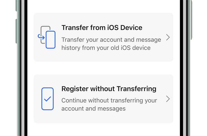 Signal transfer messaging account