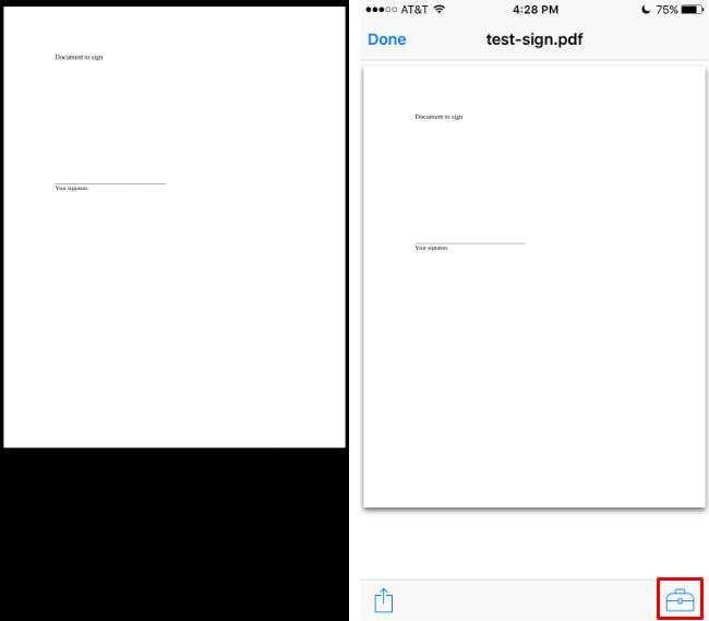 How to add a signature to a document from iPhone.