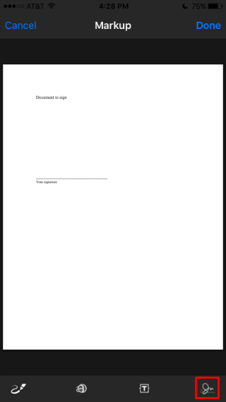 How to add a signature to a document from iPhone.