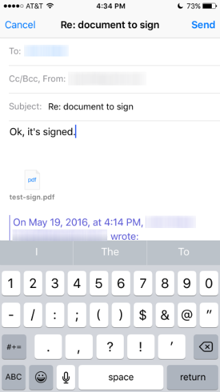 How to add a signature to a document from iPhone.