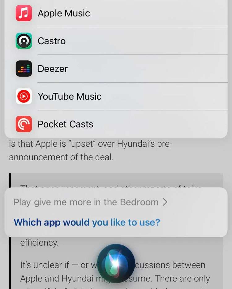 Siri asks for an audio app Siri asks for an audio app