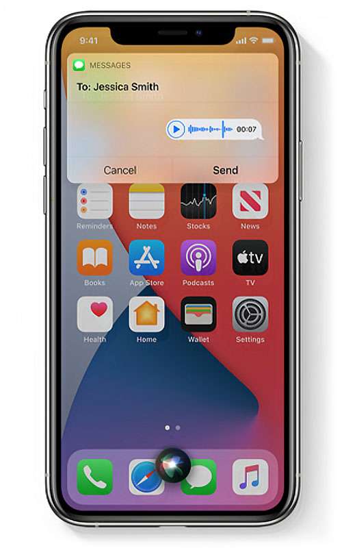 Siri sends audio messages