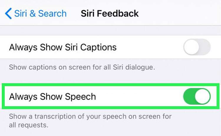 Siri transcription