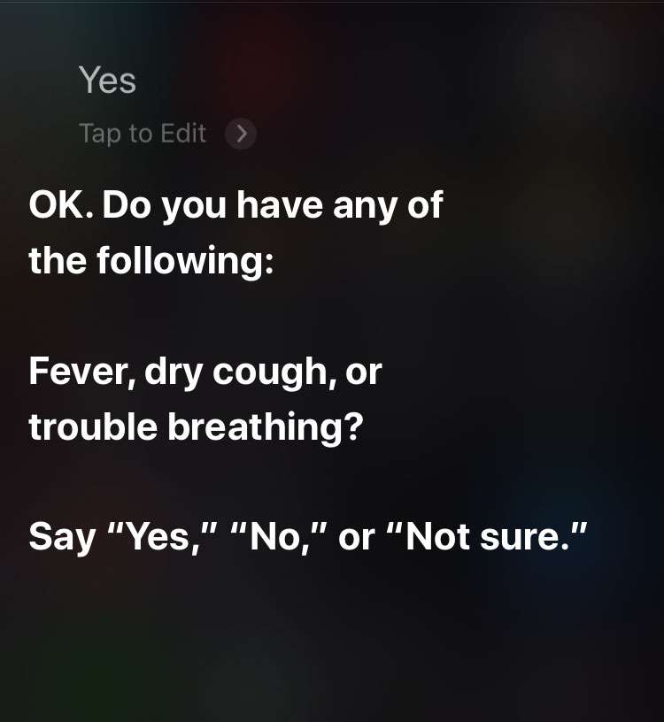 Siri COVID-19 triage Siri COVID-19 triage