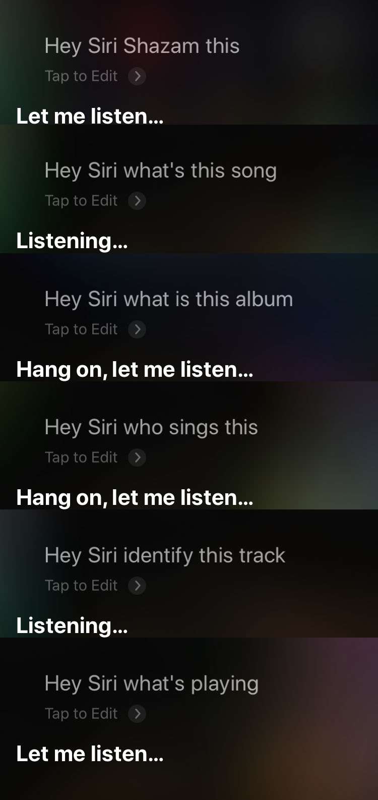 Shazam with Siri