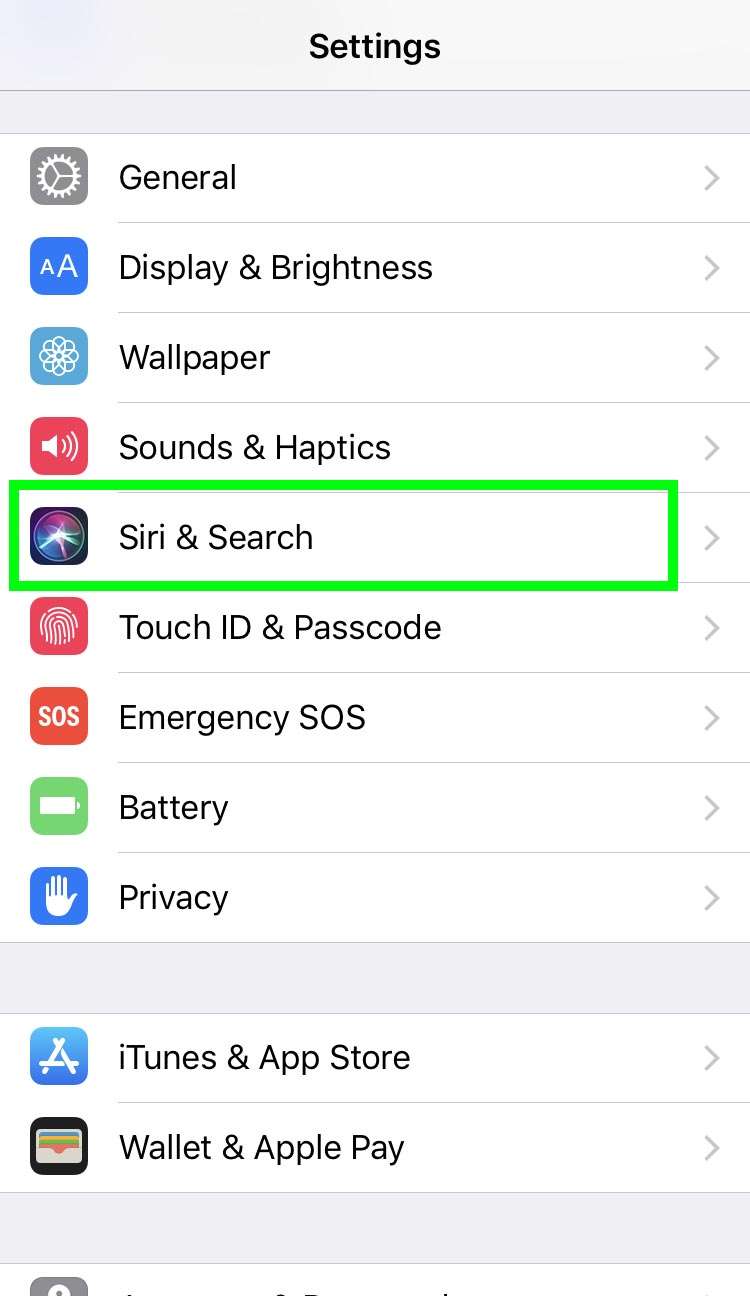 Siri iOS Settings Siri iOS Settings
