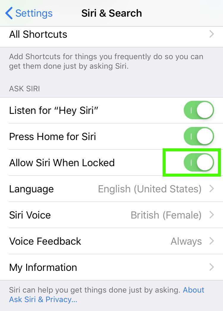 Hey Siri iPhone lock screen enabled Hey Siri iPhone lock screen enabled