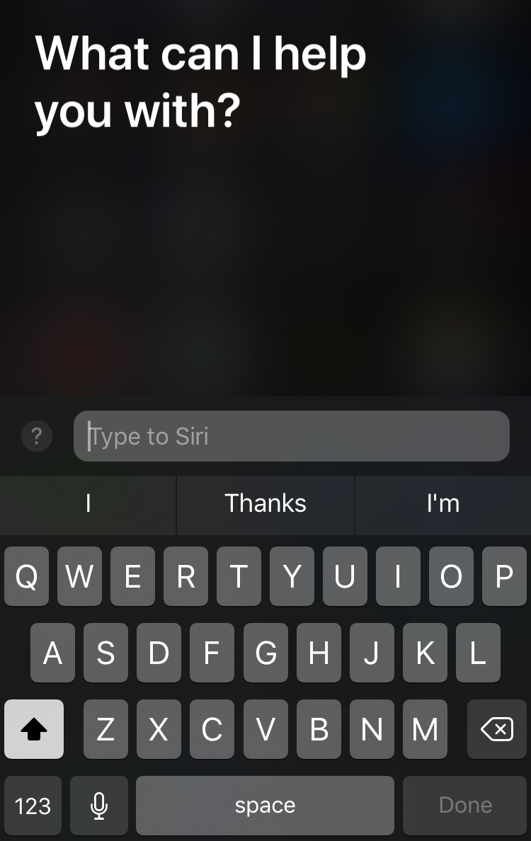 Type to Siri keyboard