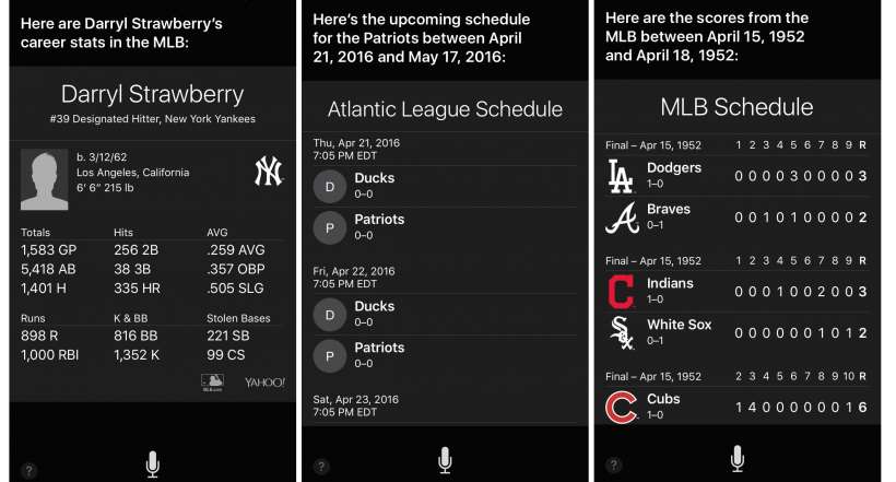 Siri Baseball Answers