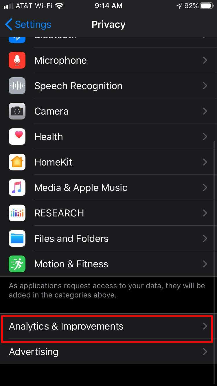 Analytics and Improvement Improve Siri and Dictation