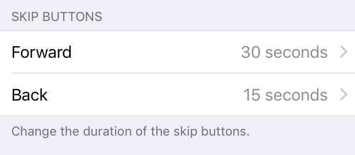 Skip Buttons Skip Buttons Options