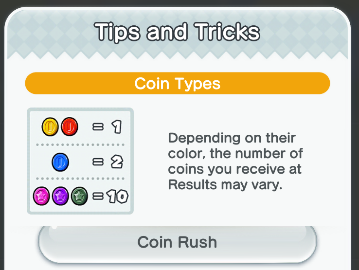 Super Mario Run Coin Values