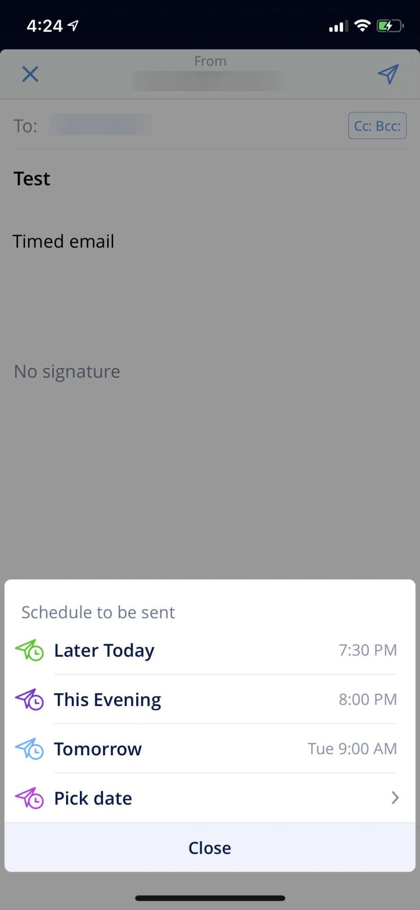 How to schedule emails to send later on iPhone and iPad with Spark mail.