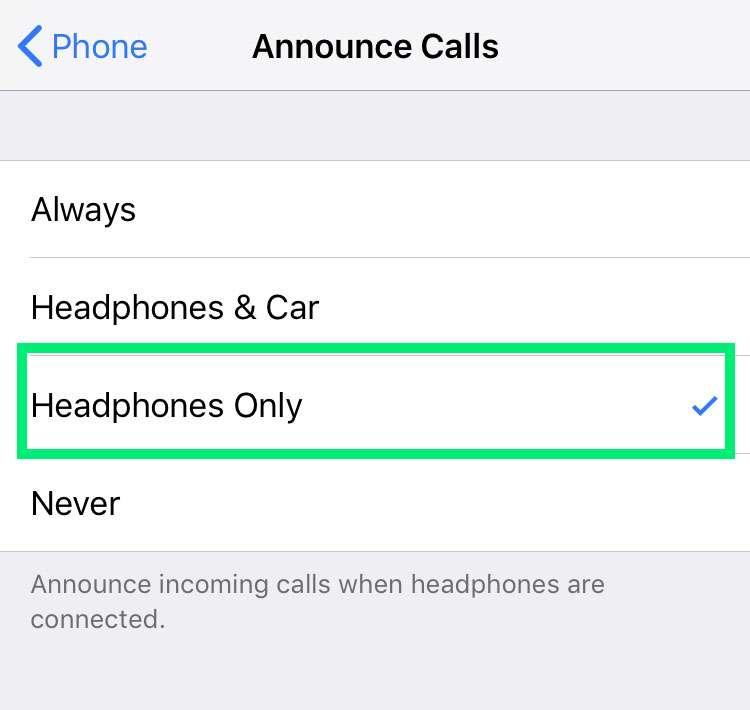 AirPods speak incoming caller name 3