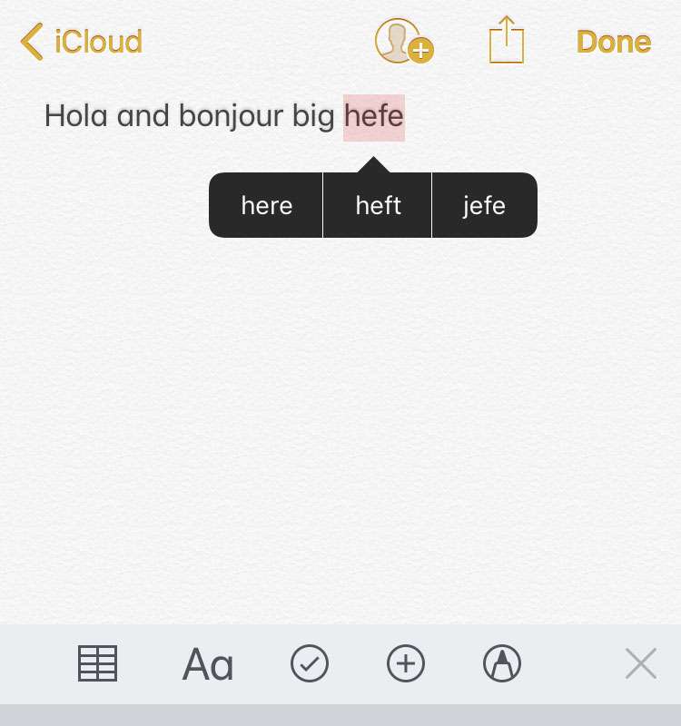 Use iOS spell check multiple languages iPhone