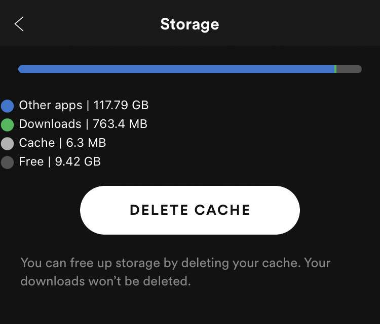 Spotify cache Spotify cache