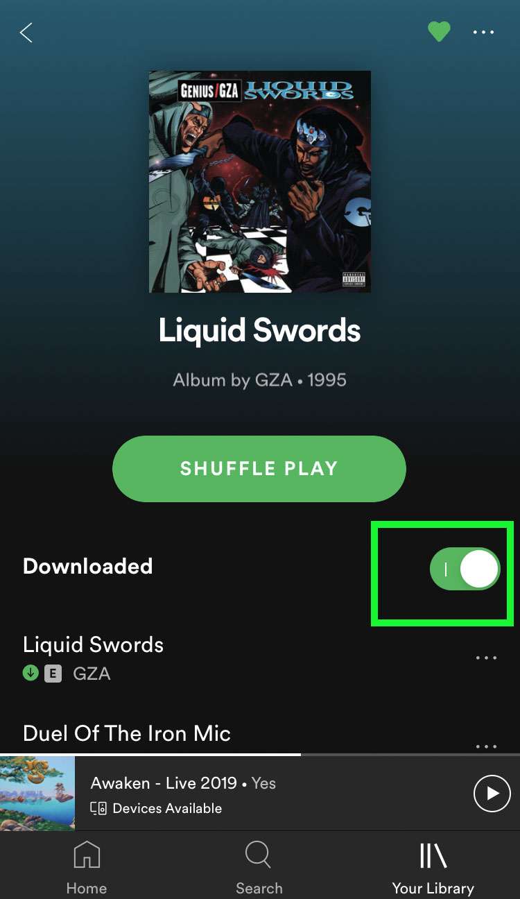 Spotify remove downloaded album