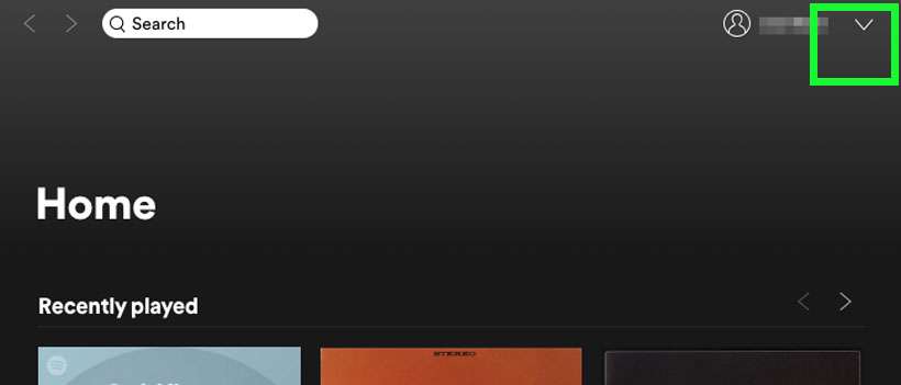 Spotify profile menu Spotify profile menu