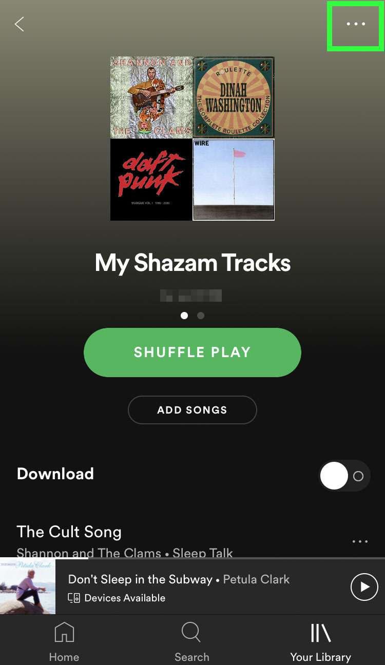 Relink Spotify account to Shazam 3