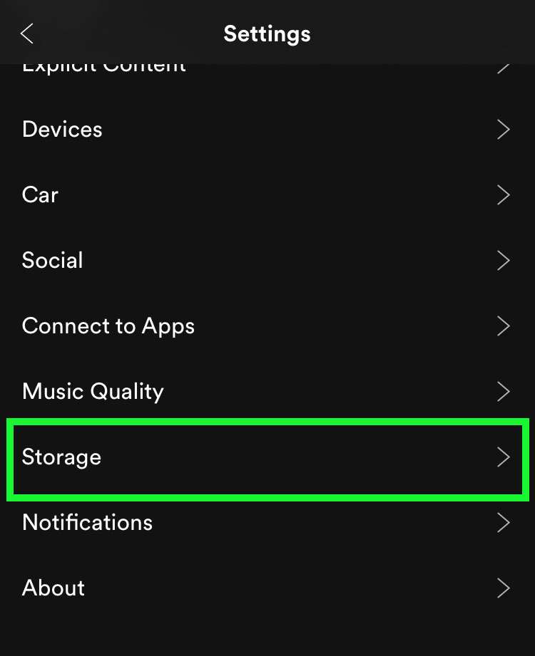 Spotify storage