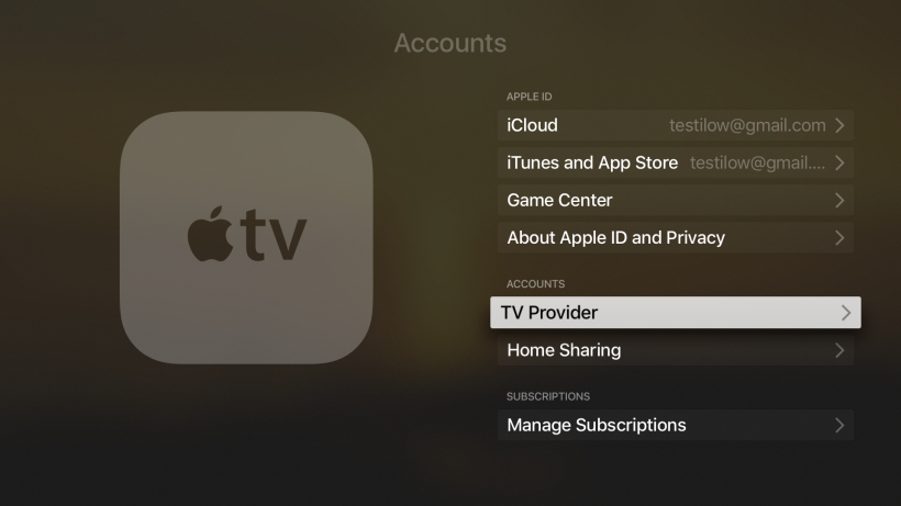 Single Sign-On Apple TV 4G