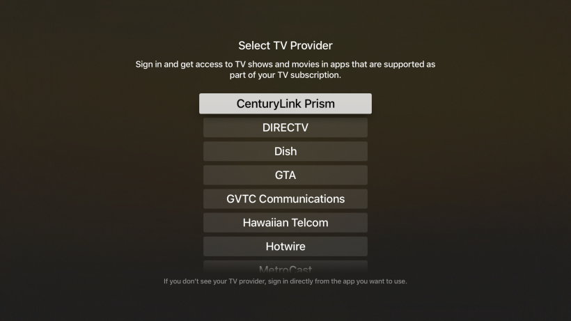 Single Sign-On TV providers ATV