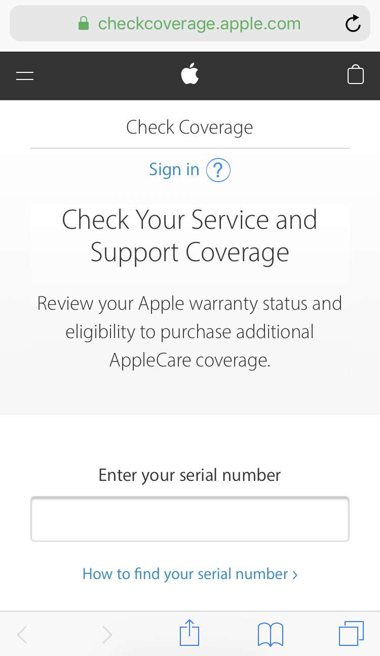 iPhone AppleCare status 1 iPhone AppleCare status 1
